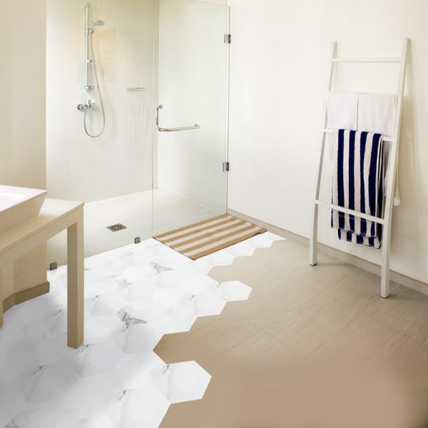 Sada 10 samolepek na podlahu Ambiance Hexagon-image-2