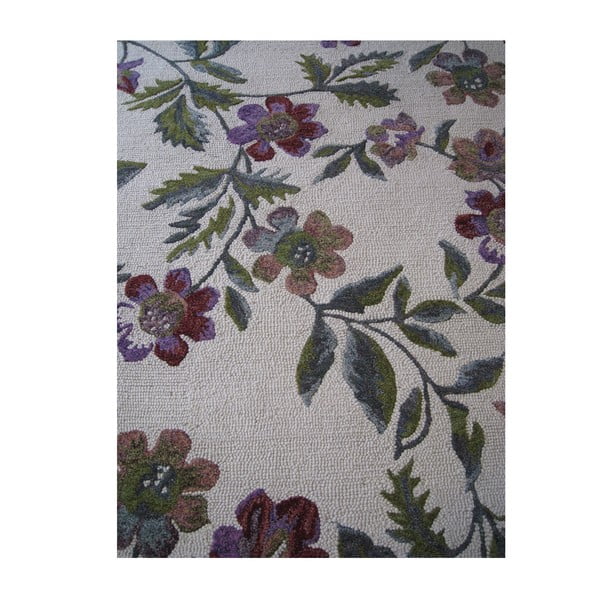 Vlněný koberec Florid Green, 140x200 cm