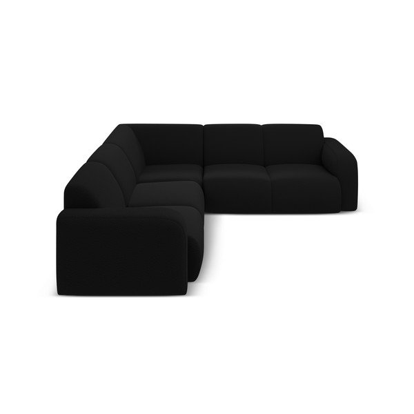Černá rohová pohovka z textilie bouclé (variabilní roh/do L) Molino – Micadoni Home