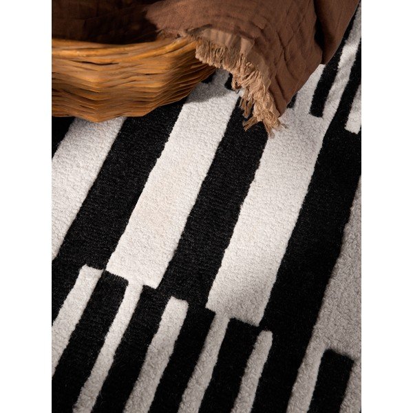 Černobílý ručně tkaný vlněný koberec 160x230 cm Stryve Pulse – Elle Decoration-image-3