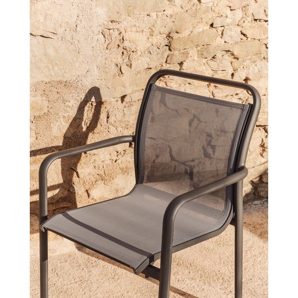 Tmavě šedá zahradní židle Luri – Kave Home-image-2