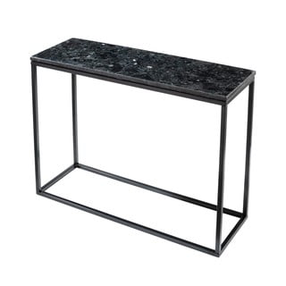 Černý žulový konzolový stolek s podnožím v černé barvě, délka 100 cm