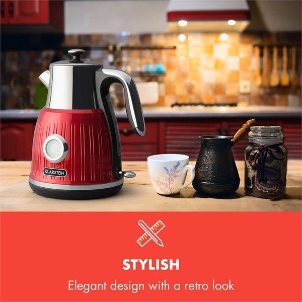 Červená rychlovarná konvice Klarstein Cancan-image-1