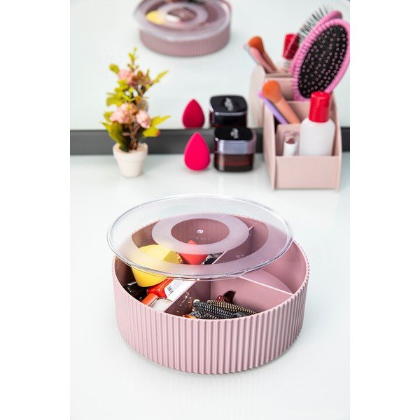 Růžový plastový koupelnový organizér na kosmetiku – Mioli Decor-image-1