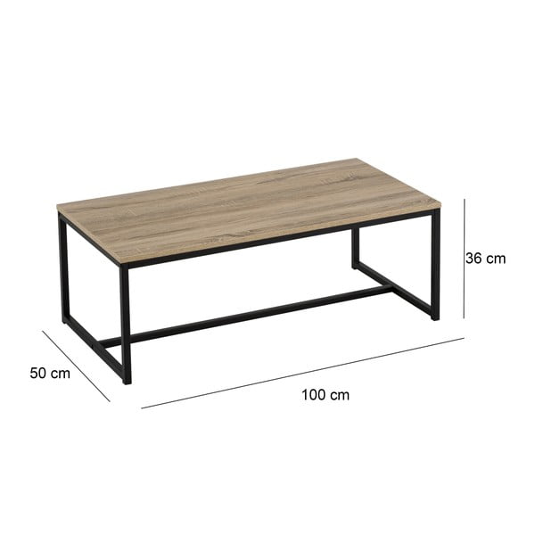 Konferenční stolek v přírodní barvě 50x100 cm Urban – Casa Selección-image-2