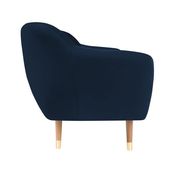 Tmavě modrá sametová pohovka Mazzini Sofas Benito, 158 cm-image-3