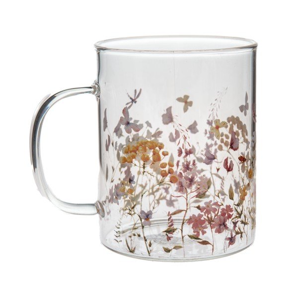 Skleněný hrnek 410 ml Flowers – Dakls