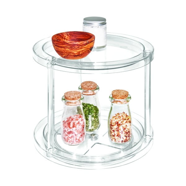Kulatý otočný dvoupatrový podstavec na dózy iDesign The Home Edit, ⌀ 24,1 cm-image-2