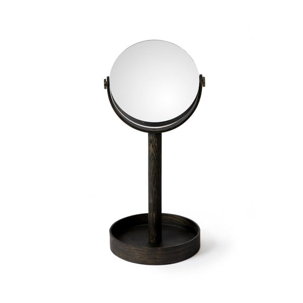 Stolní zrcadlo s poličkou z dubového dřeva Wireworks Magnify Dark-image-2