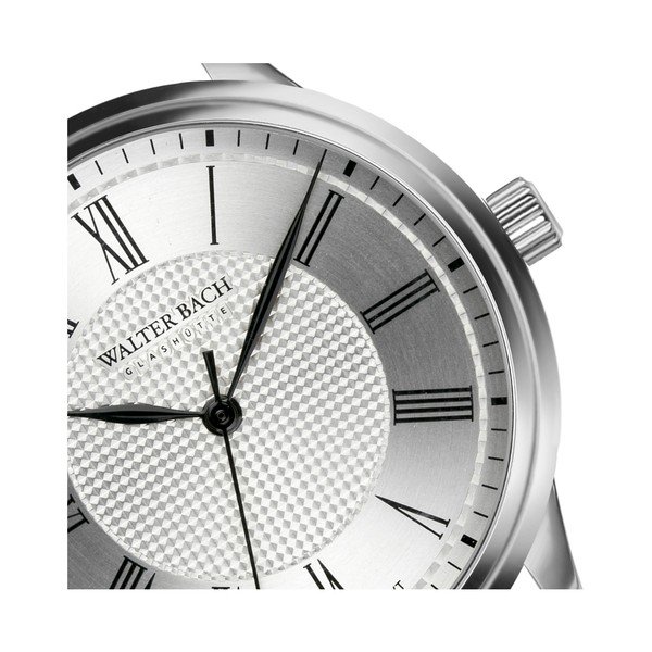 Pánské hodinky s černým páskem z pravé kůže Walter Bach Marrio-image-4