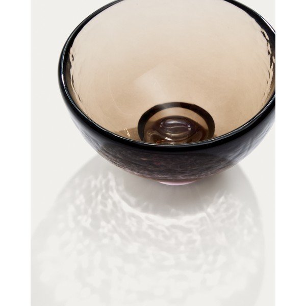 Hnědá skleněná miska Sileia – Kave Home-image-1