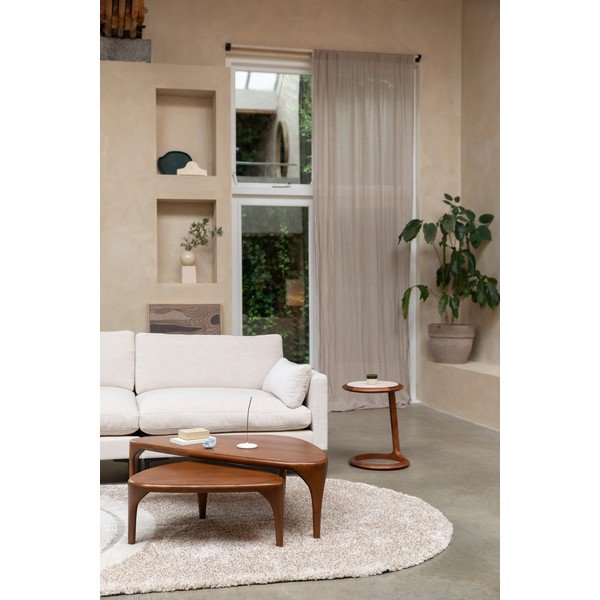 Kulatý odkládací stolek s deskou z kamene 41x45 cm Doppio – Zuiver-image-4