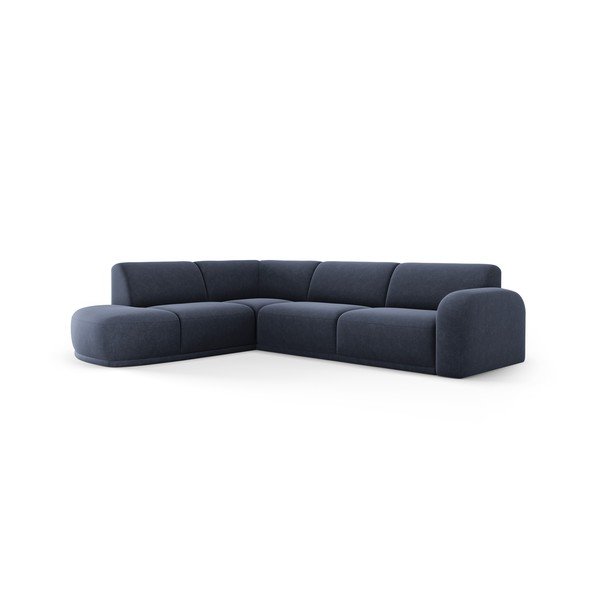 Tmavě modrá sametová rohová pohovka Erin – Micadoni Home-image-2