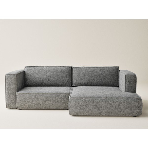 Šedá žinylková rozkládací/s úložným prostorem rohová pohovka (pravý roh/s lenoškou) Velto – Maison de Rêve-image-2