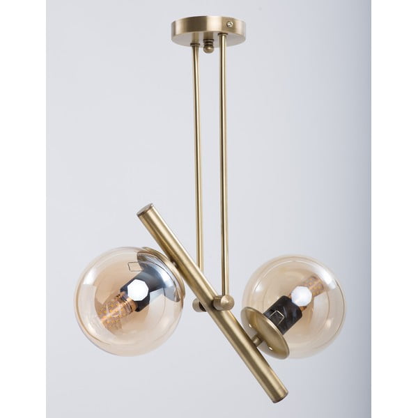 Stropní svítidlo ve zlaté barvě se skleněným stínidlem ø 15 cm Libra – Squid Lighting-image-2