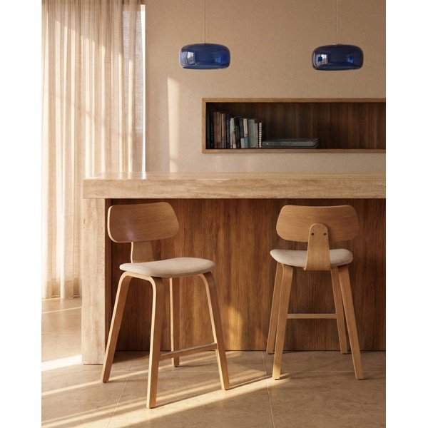 Tmavě modré LED závěsné svítidlo se skleněným stínidlem ø 38 cm Reig – Kave Home-image-2