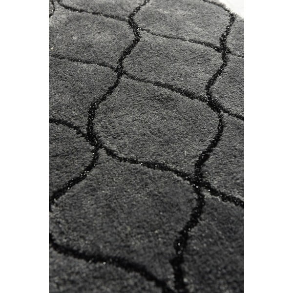 Sada 2 tmavě šedých obdélníkových koupelnových předložek Foutastic Wave-image-3