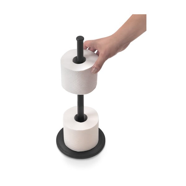 Matně černý ocelový stojan na toaletní papír Lava – Metaltex-image-2