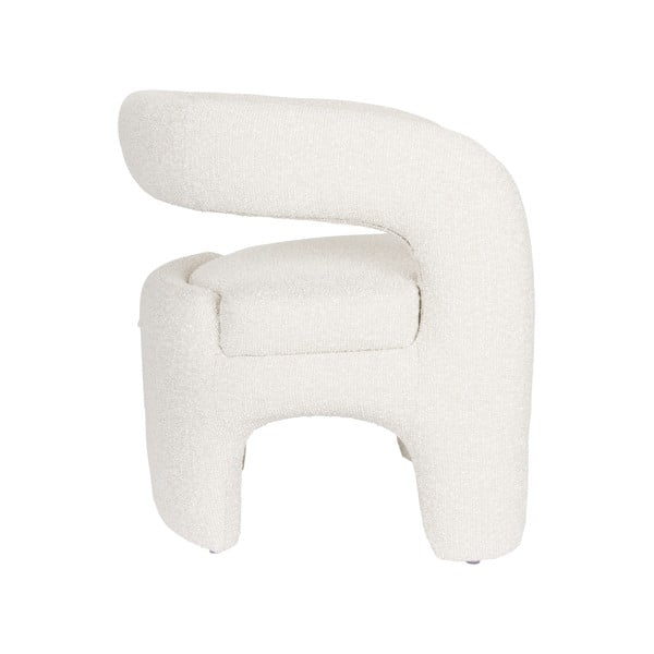 Bílé křeslo z textilie bouclé Nova – White Label-image-3