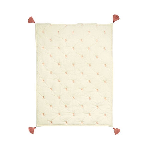 Světle žlutá/růžová prošívaná dětská deka z Bio bavlny 90x120 cm Bows – Cam Cam Copenhagen-image-3