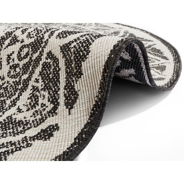Černo-krémový venkovní koberec NORTHRUGS Siruma, ø 200 cm-image-2