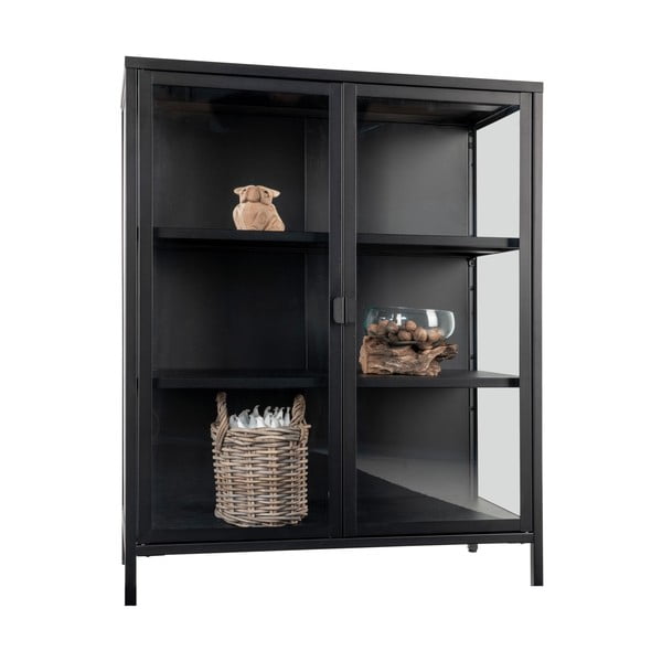 Černá kovová vitrína 80x101,5 cm Brisbane – House Nordic-image-3