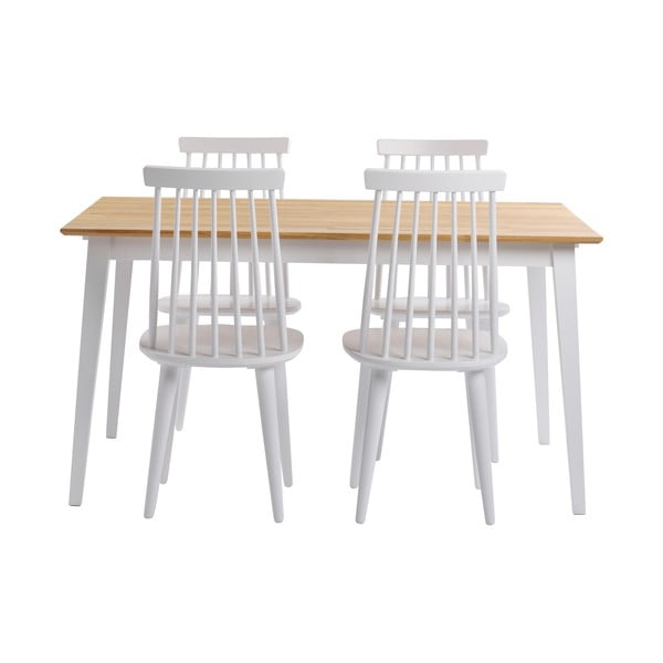 Dubový jídelní stůl s bílými nohami Rowico Mimi, 140 x 90 cm-image-4