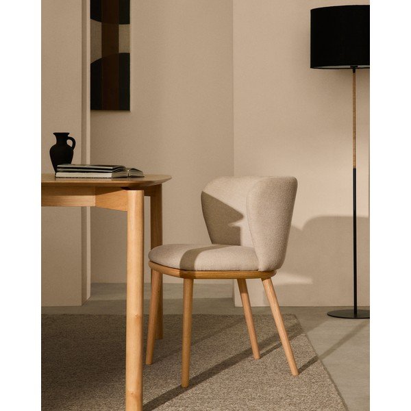 Béžové čalouněné jídelní křeslo Ciselia – Kave Home-image-1