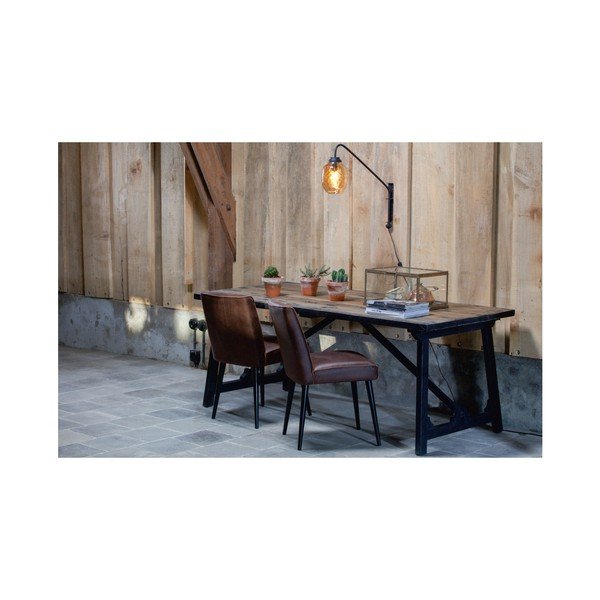 Sada 2 tmavě hnědých kožených židlí BePureHome Revolution-image-4
