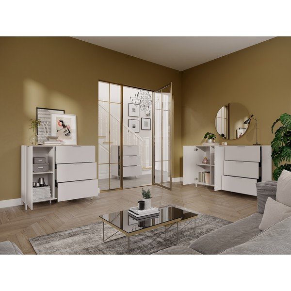 Krémová matná skříňka 68x98x40 cm Savoca – Germania-image-1