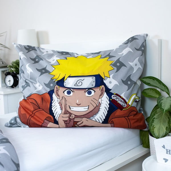 Bavlněné dětské povlečení na jednolůžko 140x200 cm Naruto "Grey" – Jerry Fabrics-image-3