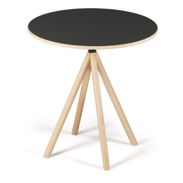 Šedý stůl s dřevěnými nohami IKER Mannequin Round