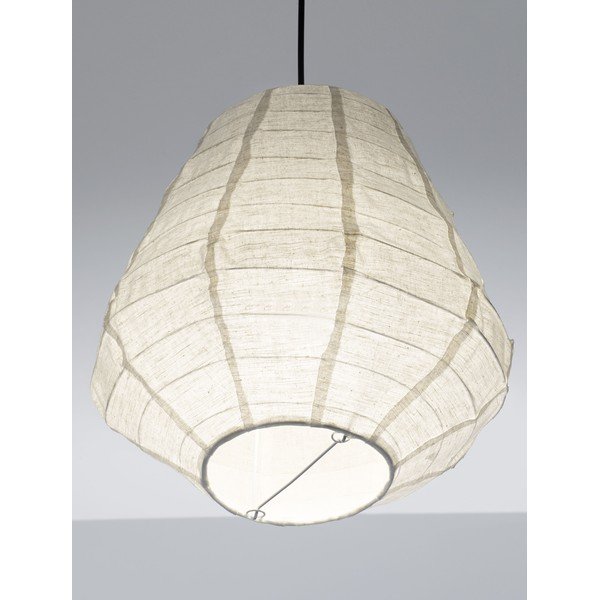 Bílé lněné závěsné svítidlo ø 36 cm Linnet – Nova Luce-image-1