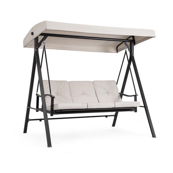 Antracitová/béžová kovová zahradní houpačka Taurus – Bizzotto