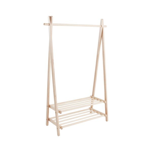 Stojan na oblečení z borovicového dřeva ve světle přírodní barvě 100x150x41 cm Cole – Jotex-image-2