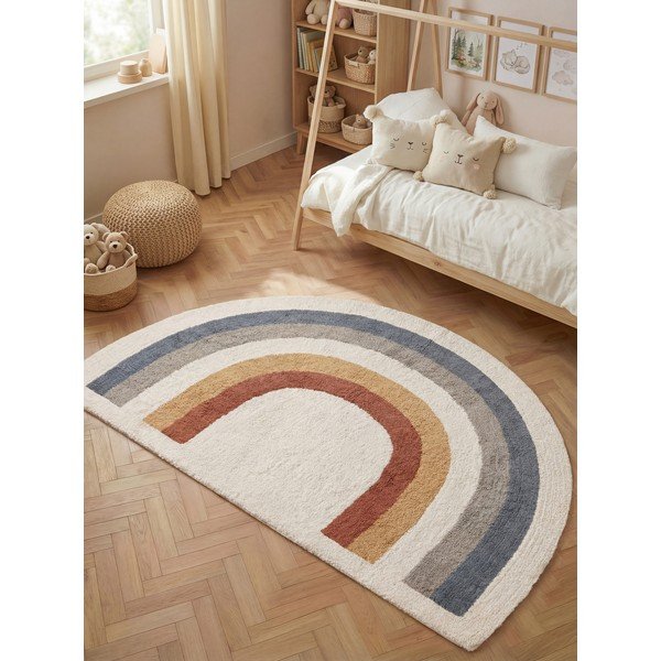 Krémový pratelný/ručně tkaný bavlněný dětský koberec 140x200 cm Snuggle Riva – Hanse Home-image-1