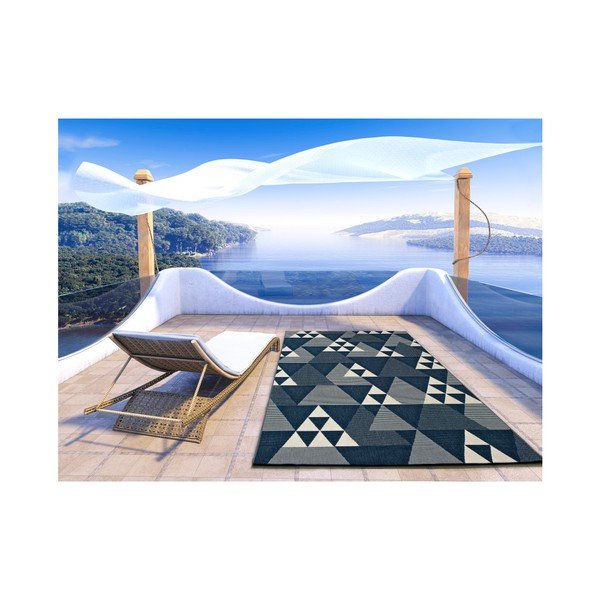 Modrý venkovní koberec Universal Clhoe Triangles, 140 x 200 cm-image-2