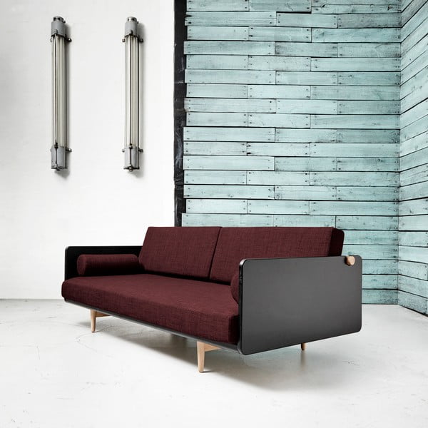 Variabilní pohovka Karup Deva Black/Raw Oak/Passion Red-image-4