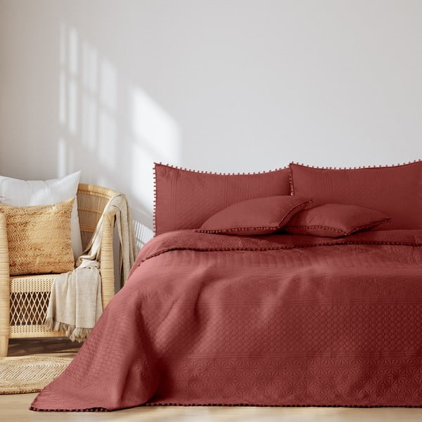 Červený přehoz 200x220 cm Meadore – AmeliaHome-image-3