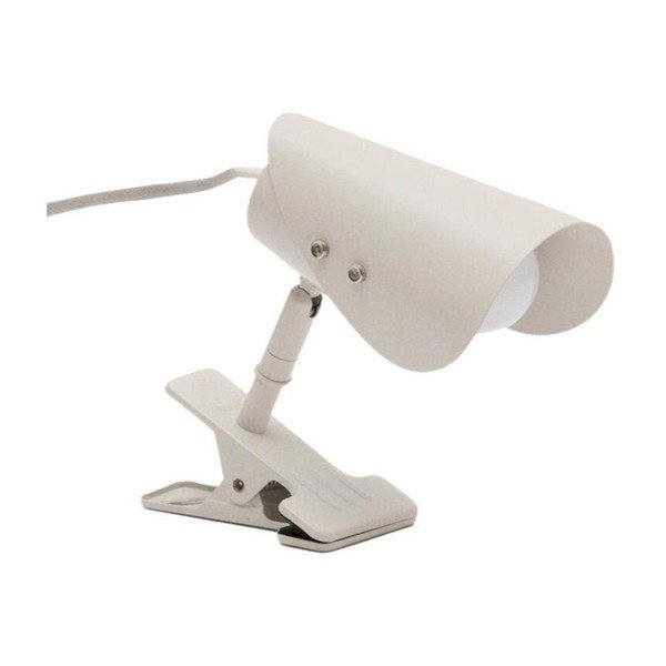 Světle šedá kovová stolní lampa s klipem (výška 16 cm) Jula – Kave Home