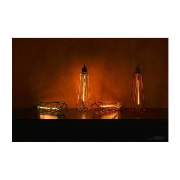 Světlo s modrým stínítkem a oranžovým kabelem Filament Style Diamond #2-image-4