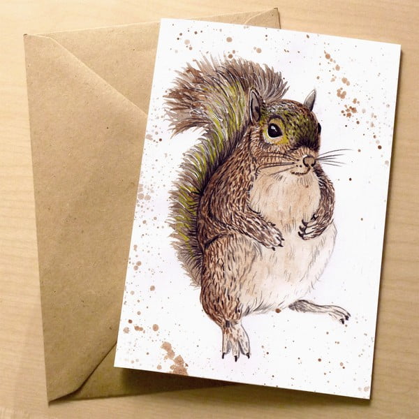 Přáníčko Wraptious Splatter Squirrel