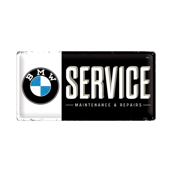 Plechová cedule BMW Service, 25x50 cm
