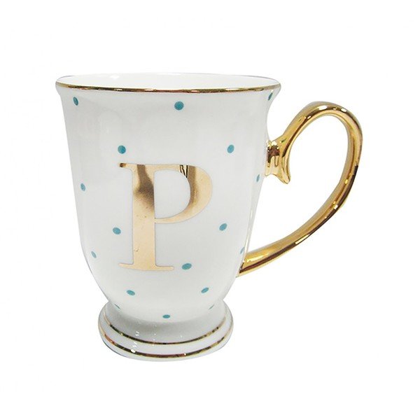Písmenkový  hrnek P s modrými puntíky-image-2