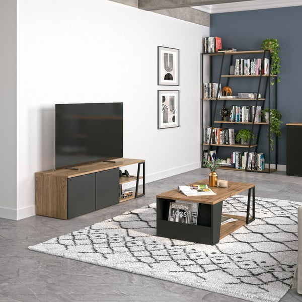 Konferenční stolek s deskou v dekoru ořechového dřeva 100x55 cm Albi - TemaHome-image-1