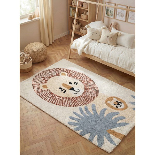 Krémový pratelný/ručně tkaný bavlněný dětský koberec 140x200 cm Snuggle Leander – Hanse Home-image-1