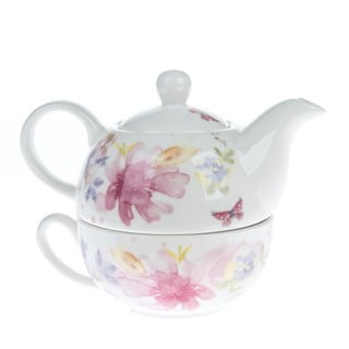Bílá porcelánová čajová souprava – Dakls