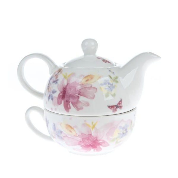 Bílá porcelánová čajová souprava – Dakls