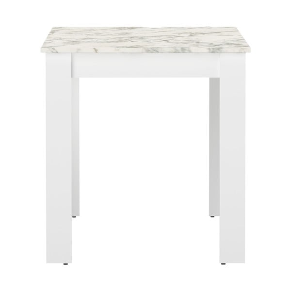 Bílý jídelní stůl s deskou v dekoru mramoru 110x70 cm Nice - TemaHome-image-2