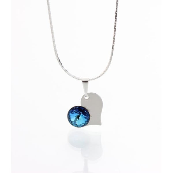 Modrý náhrdelník se Swarovski krystaly Yasmine Heart